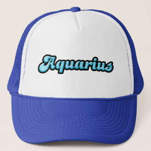 Retro Zodiac Aquarius Trucker Hat