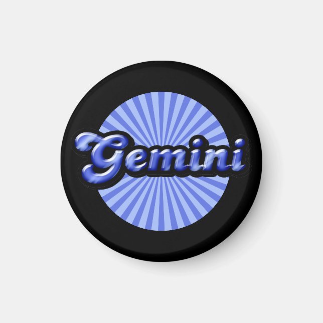 Retro Zodiac Gemini Magnet (Front)