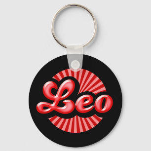 Retro Zodiac Leo Keychain