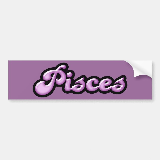 Retro Zodiac Pisces Bumper Sticker (Front)