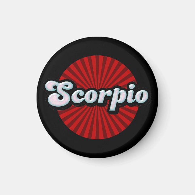 Retro Zodiac Scorpio Magnet (Front)