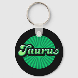Retro Zodiac Taurus Keychain