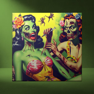 Retro Zombie Pin-up Tile
