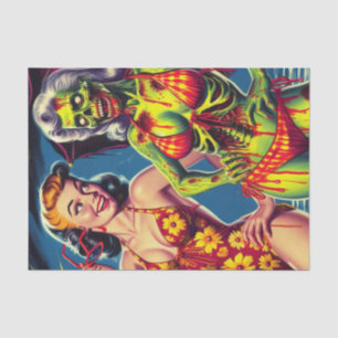 Retro Zombie Pin-up Tissue Paper