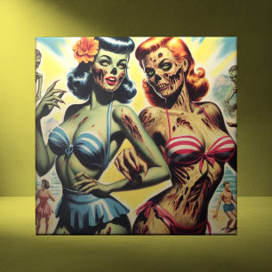 Retro Zombie Pin-ups Tile