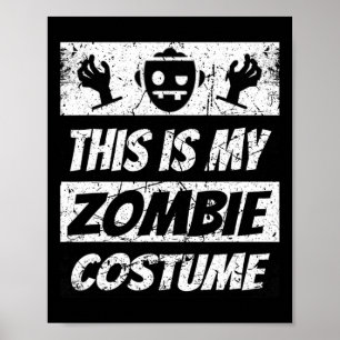 Retro Zombies Halloween Boys Kids Fun Costume  Poster
