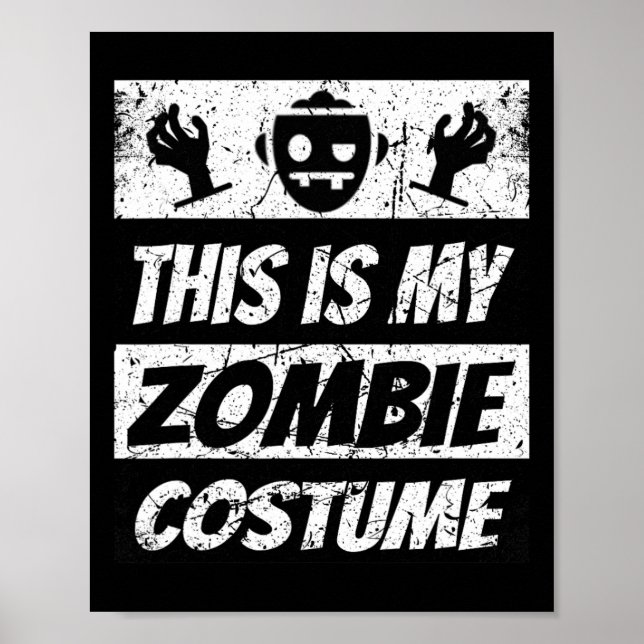 Retro Zombies Halloween Boys Kids Fun Costume  Poster (Front)