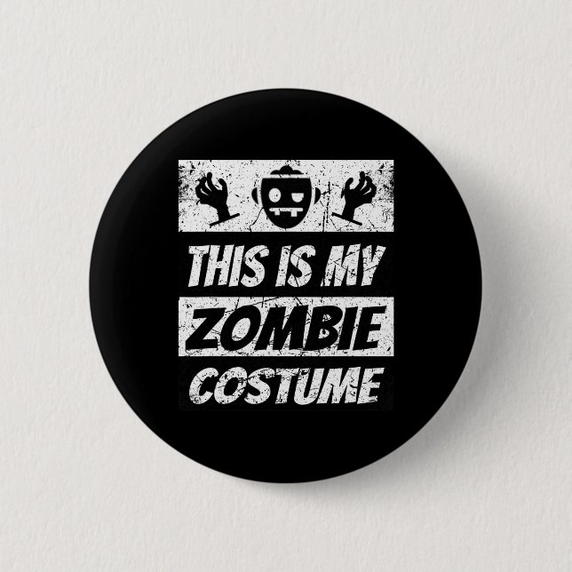 Retro Zombies Halloween Boys Kids Funny Costume  2 Inch Round Button (Front)
