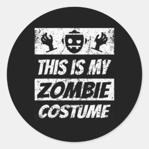 Retro Zombies Halloween Boys Kids Funny Costume Classic Round Sticker