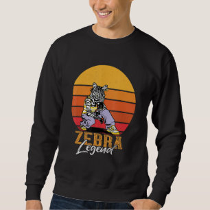 Retro Zookeeper Sunset Zebra Legend Wildlife Anima Sweatshirt