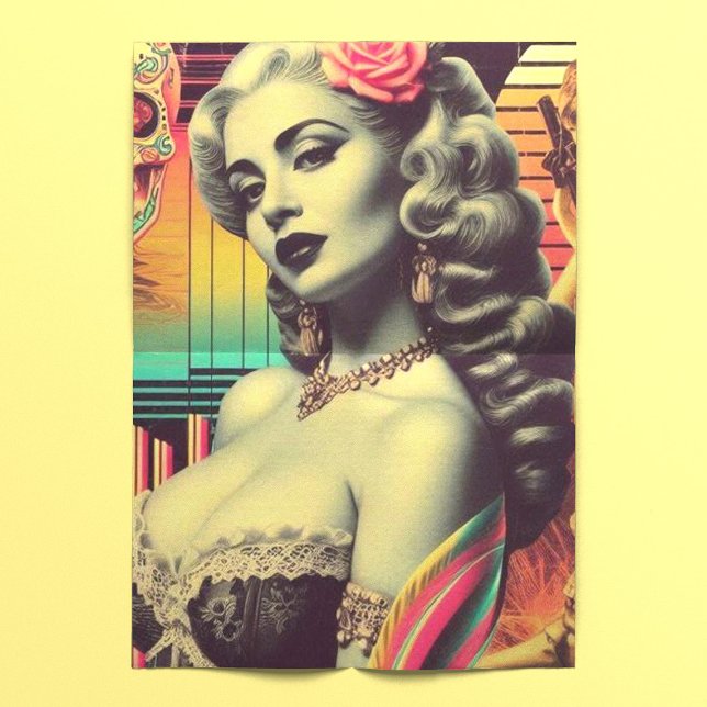 Retrofuturism Collage Pin-up Tissue Paper (Creator Uploaded)
