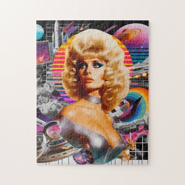 Retrofuturism Sci-Fi Woman Jigsaw Puzzle (Vertical)