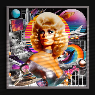 Retrofuturism Sci-Fi Woman Poster