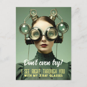 Retrofuturistic X-Ray Vision - See Through You Postcard