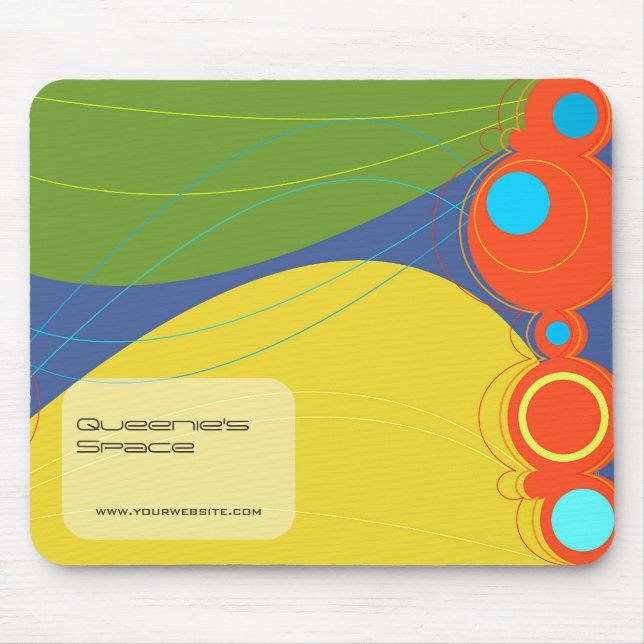 Retronation Colourful Abstract Modern Art Bubbles Mouse Pad (Front)