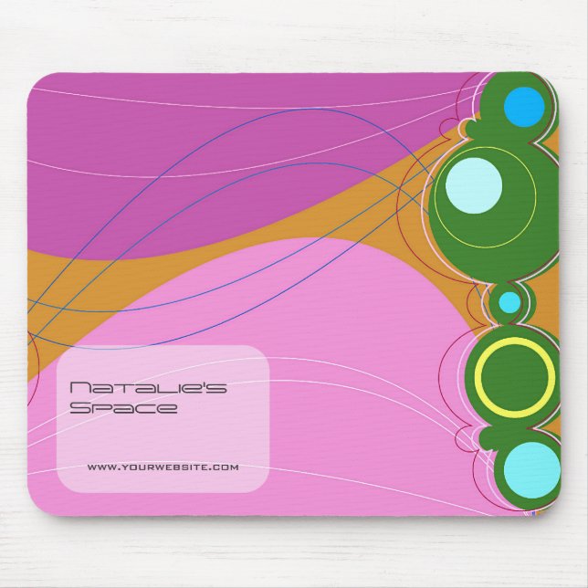 Retronation Colourful Abstract Modern Art Bubbles Mouse Pad (Front)
