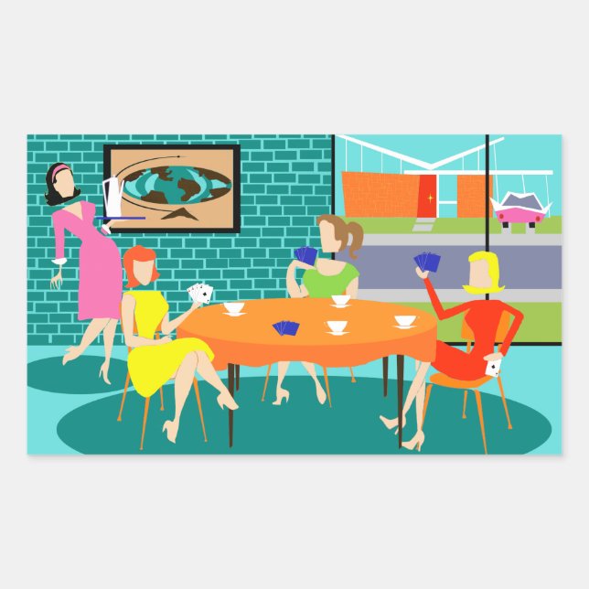 Rétros autocollants de jeu de carte des femmes (Devant)