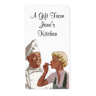Rétros cadeaux d'étiquette d'étiquettes de chef