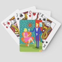 Rétros cartes de jeu de couples de Martini