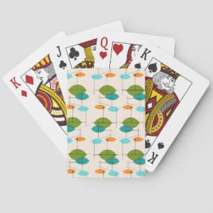 Rétros cartes de jeu mobiles atomiques de motif