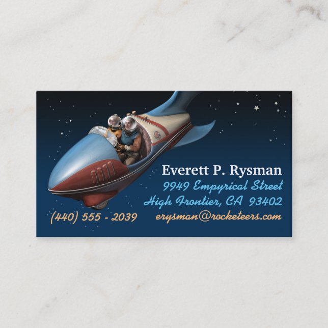 Rétros cartes de visite de Rocket d'espace (Devant)