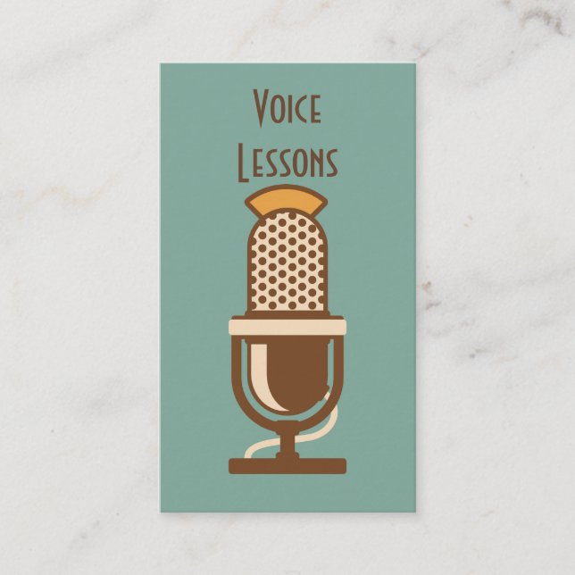 Rétros cartes de visite de style de microphone (Devant)
