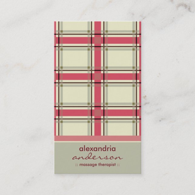 Rétros cartes de visite de très bon goût de plaid (Devant)