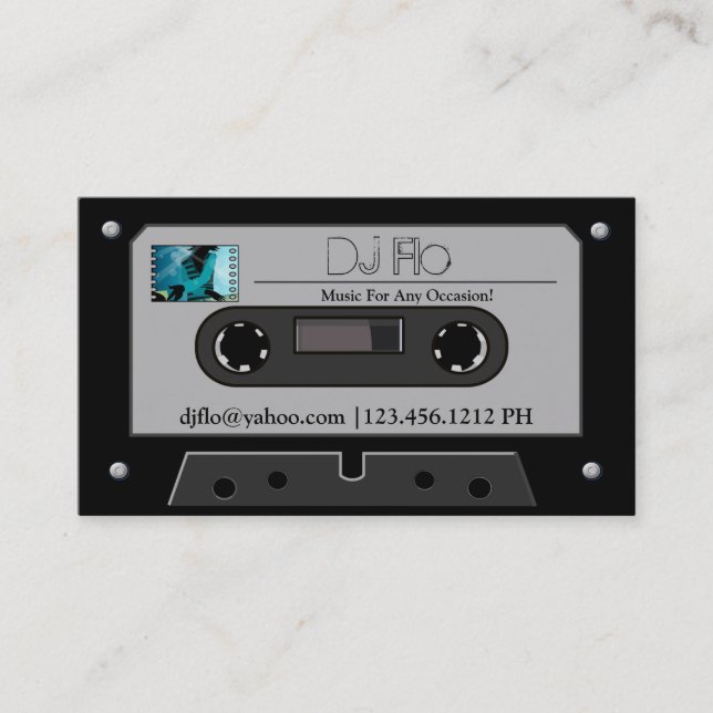 rétros cartes de visite du DJ d'enregistreur à (Devant)