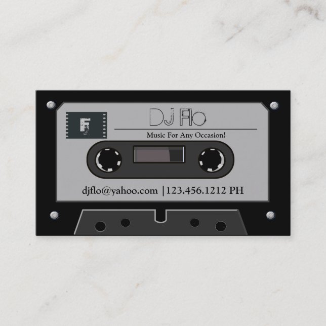 Rétros cartes de visite du DJ d'enregistreur à (Devant)