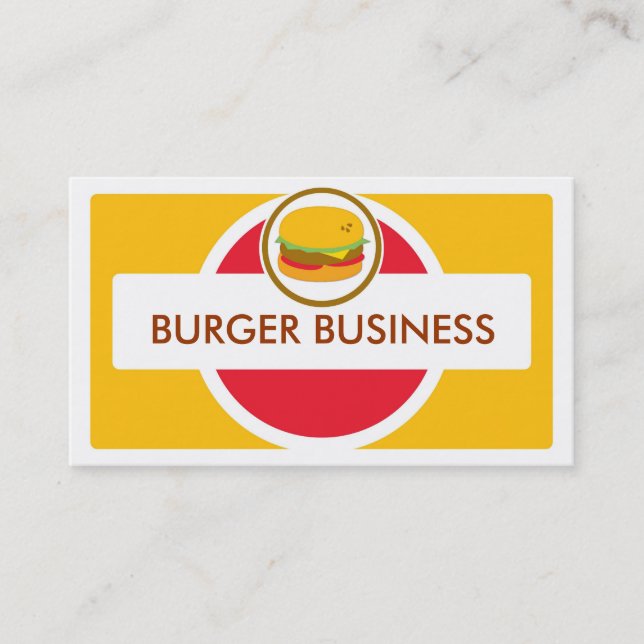 Rétros cartes de visite lumineux d'hamburger (Devant)