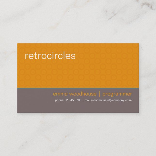 Rétros cercles en bon état et carte de visite (Devant)