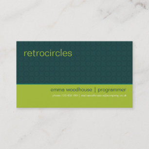 Rétros cercles verts et carte de visite turquoise
