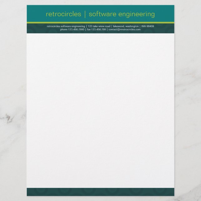 Rétros cercles verts et en-tête de lettre (Devant)