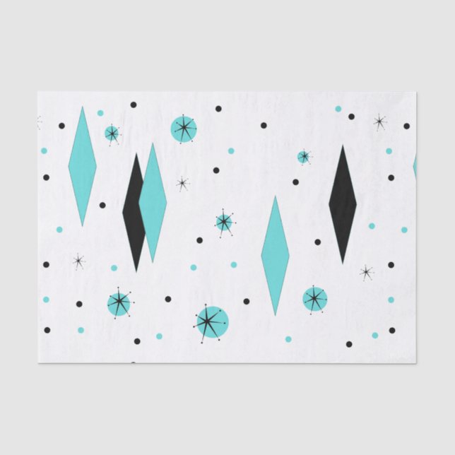 Rétros diamants de turquoise et papier de soie de (Recto)