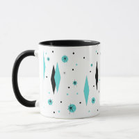 Rétros diamants de turquoise et tasse de sonnerie