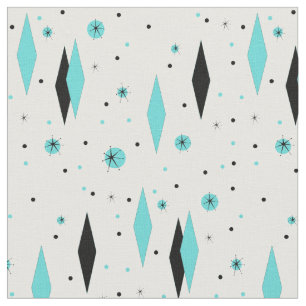Rétros diamants de turquoise et tissu de