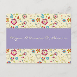 Rétros fleurs · Pourpre · Carte de remerciements