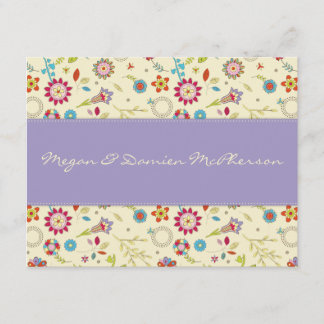 Rétros fleurs · Pourpre · Carte de remerciements