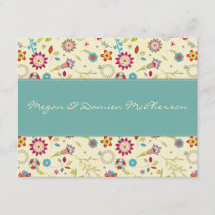 Rétros fleurs · Teal · Carte de remerciements