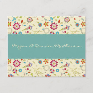 Rétros fleurs · Teal · Carte de remerciements