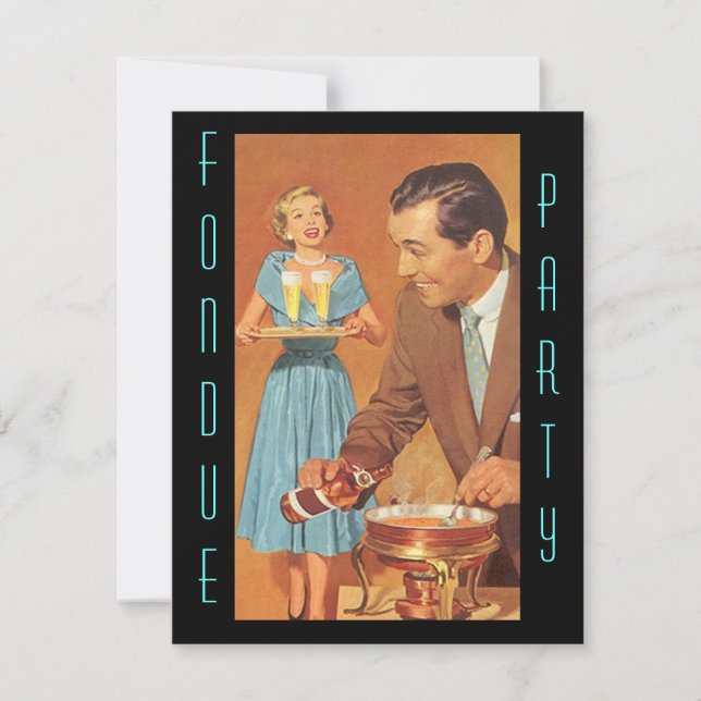 Rétros invitations à la mode de thème de partie de (Devant)