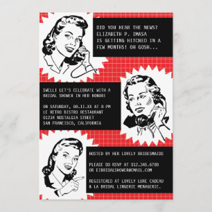 Rétros invitations de Fête de la mariée de gallons