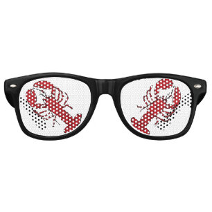 Rétros lunettes de soleil noires rouges de