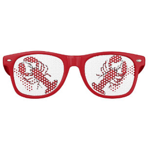 Rétros lunettes de soleil noires rouges de