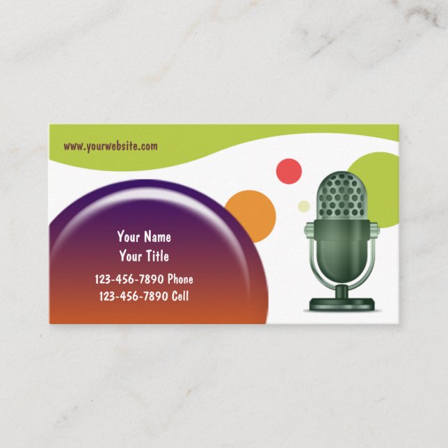 Rétros vieux cartes de visite de microphone du DJ (Devant)