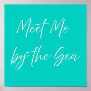 Retrouvez-moi au bord de la mer Affiche rose   Côt
