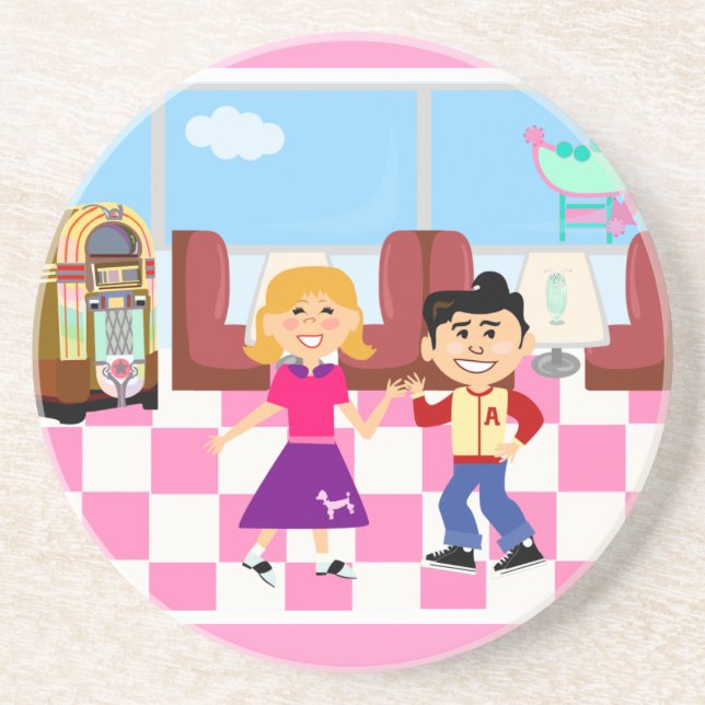 Retroville Sock Hop Diner Coaster (Front)