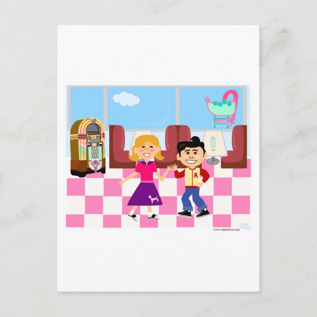 Retroville Sock Hop Diner Postcard (Front)