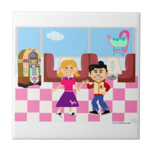 Retroville Sock Hop Diner Tile