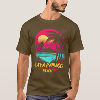 Retrowave Beach Playa Paraiso Beach T-Shirt